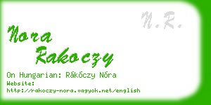nora rakoczy business card